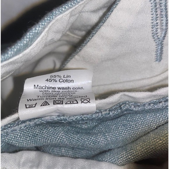J Crew Rivington Linen Blend Shorts Mens Size 34W Blue Flat Front - Picture 13 of 13